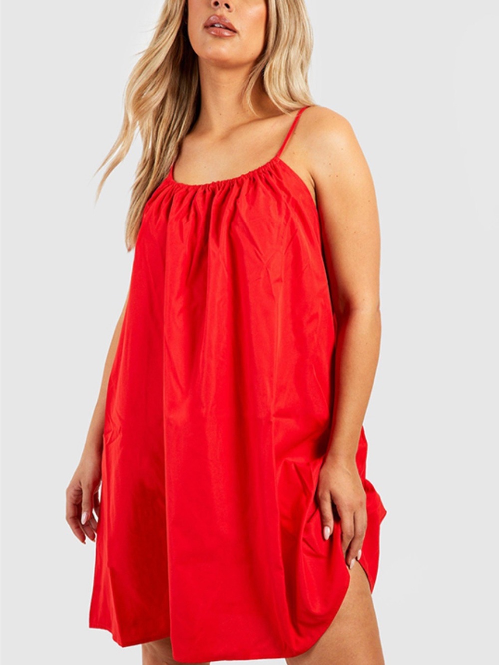 Boohoo - Red Spaghetti Strap Swing Dress - Size 18